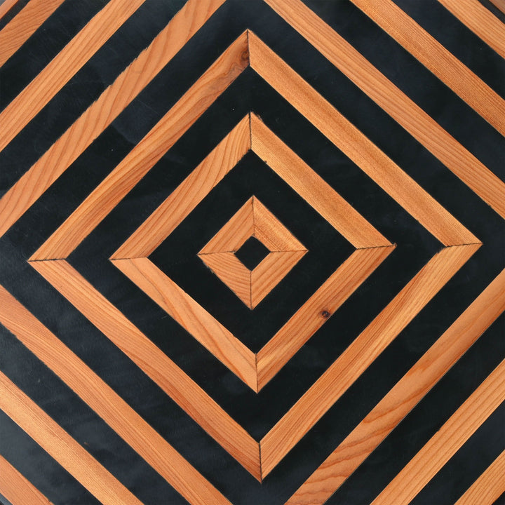 Black & Brown Custom Walnut-wood Coffee End Table