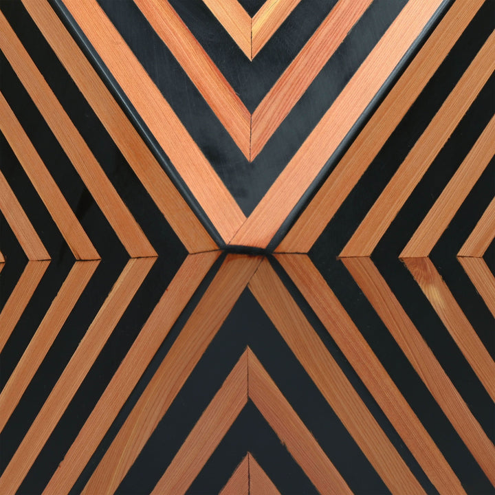 Black & Brown Custom Walnut-wood Coffee End Table