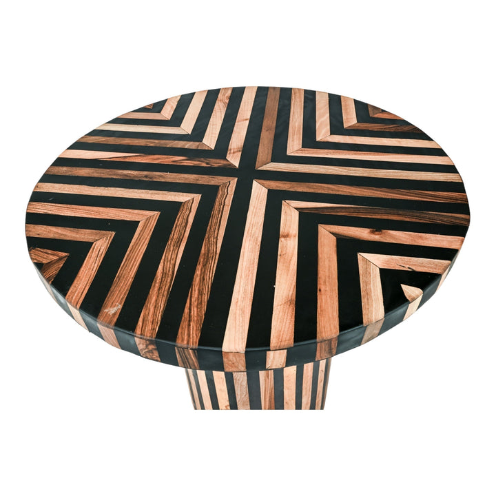 Handcrafted Moroccan Striped Coffee Table - Modern Home Décor