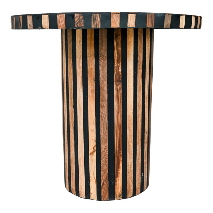 Wooden Accent Furniture + Striped Coffee Table