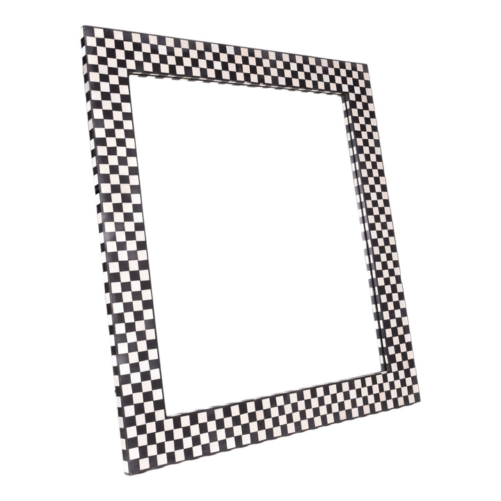 Black & White Checkered Bone Inlay Rectangular Wall Mirror