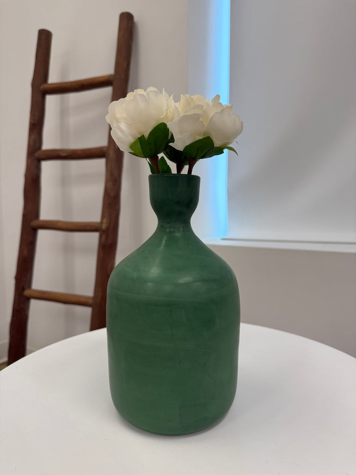 Elegant Green Ceramic Bottle Vase