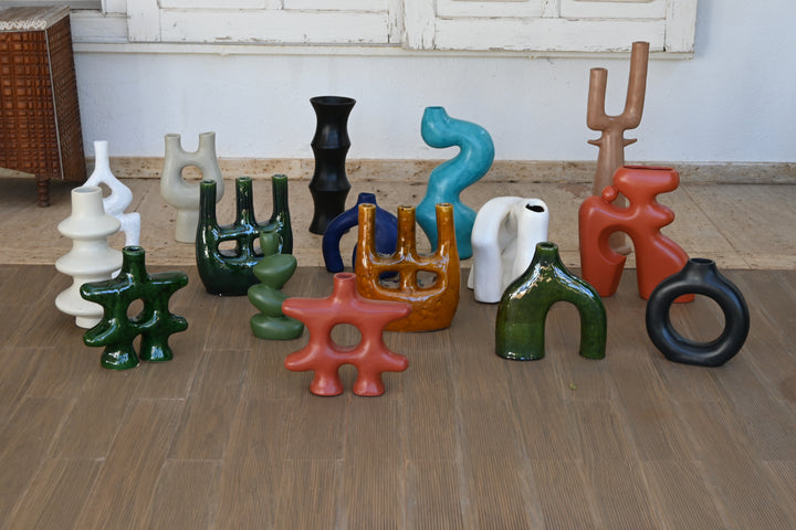 Earthy Elegance Ceramic Black Vase