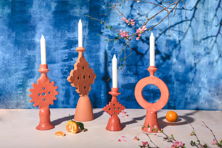 Tadelakt Full Moon Candleholder