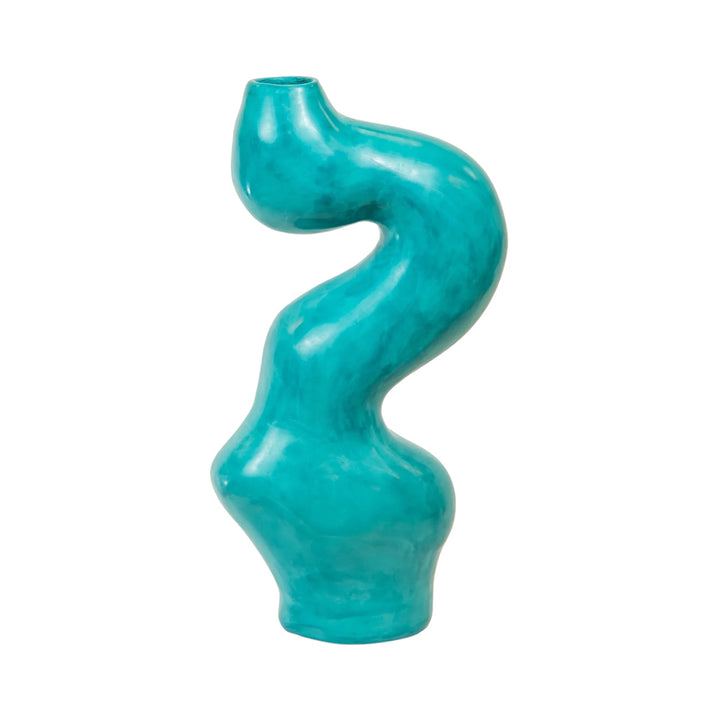 Turquoise Ceramic Vase – Handcrafted vase in bold turquoise color, perfect for modern decor