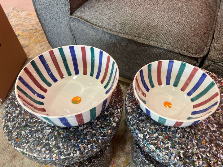 handmade Moroccan ceramic serving bowl showing artisan craftsmanship