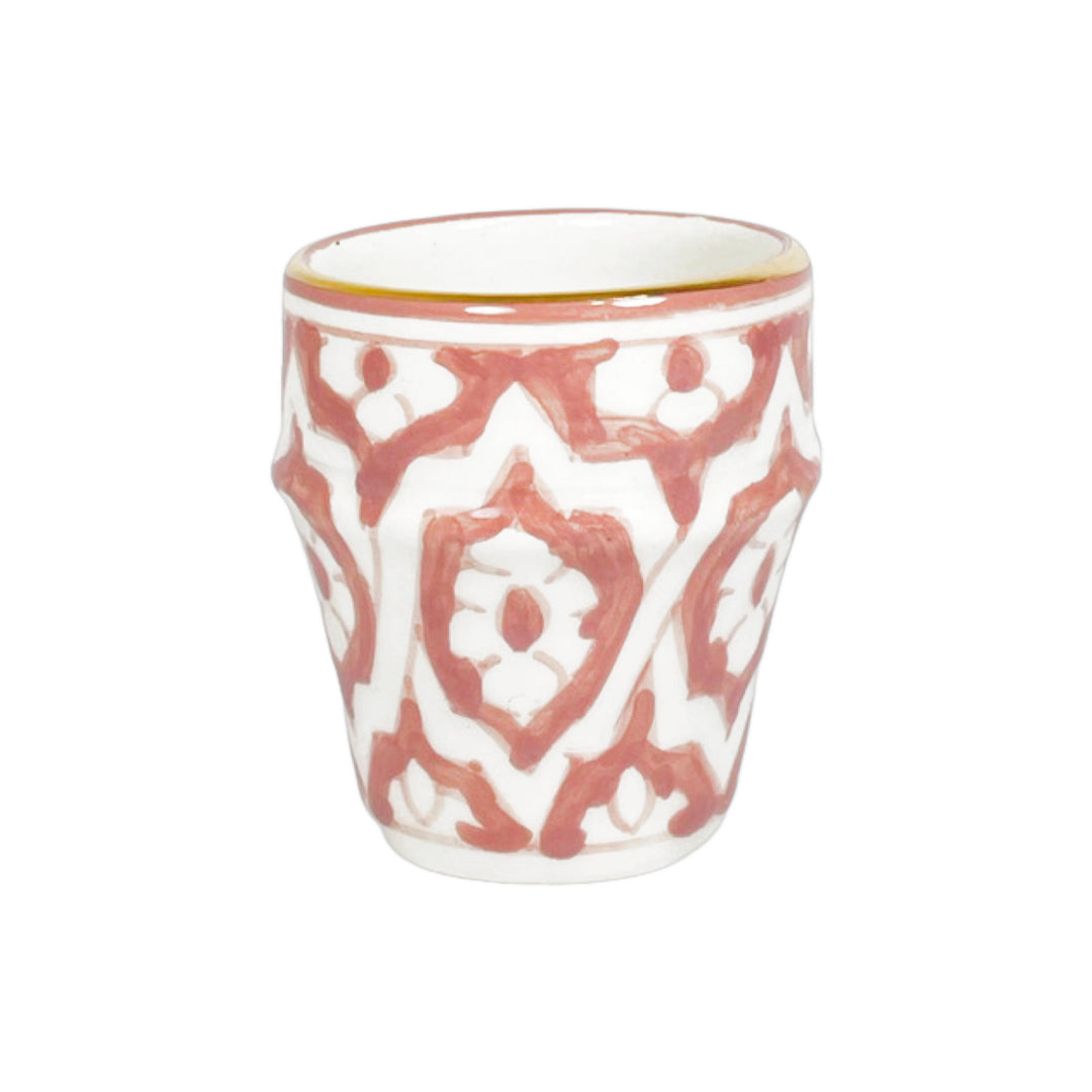 Handmade Moroccan Ceramic Espresso Cup - Elegant Red and White Nespresso Cup, Intricate Handmade Moroccan Ceramic Espresso Cup - Red and White Nespresso Cup, Handcrafted Moroccan Ceramic Espresso Cup - Elegant Red and White Coffee Cup