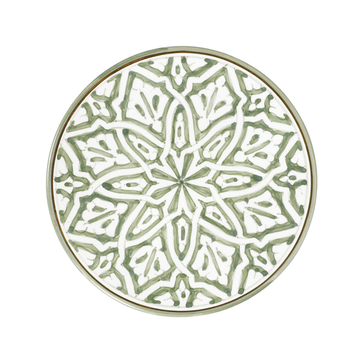 Handpainted Moroccan ceramic charger plate with intricate design