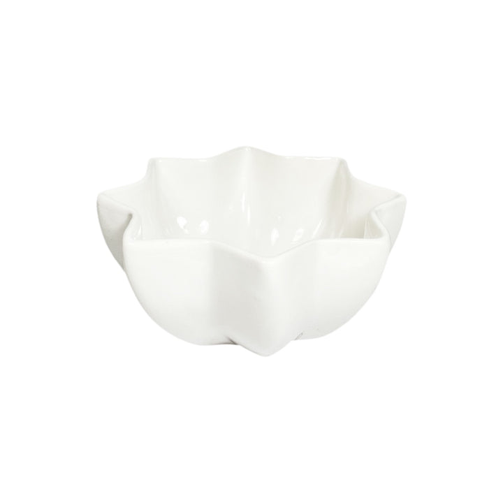 White Star-Shaped Ceramic Bowl