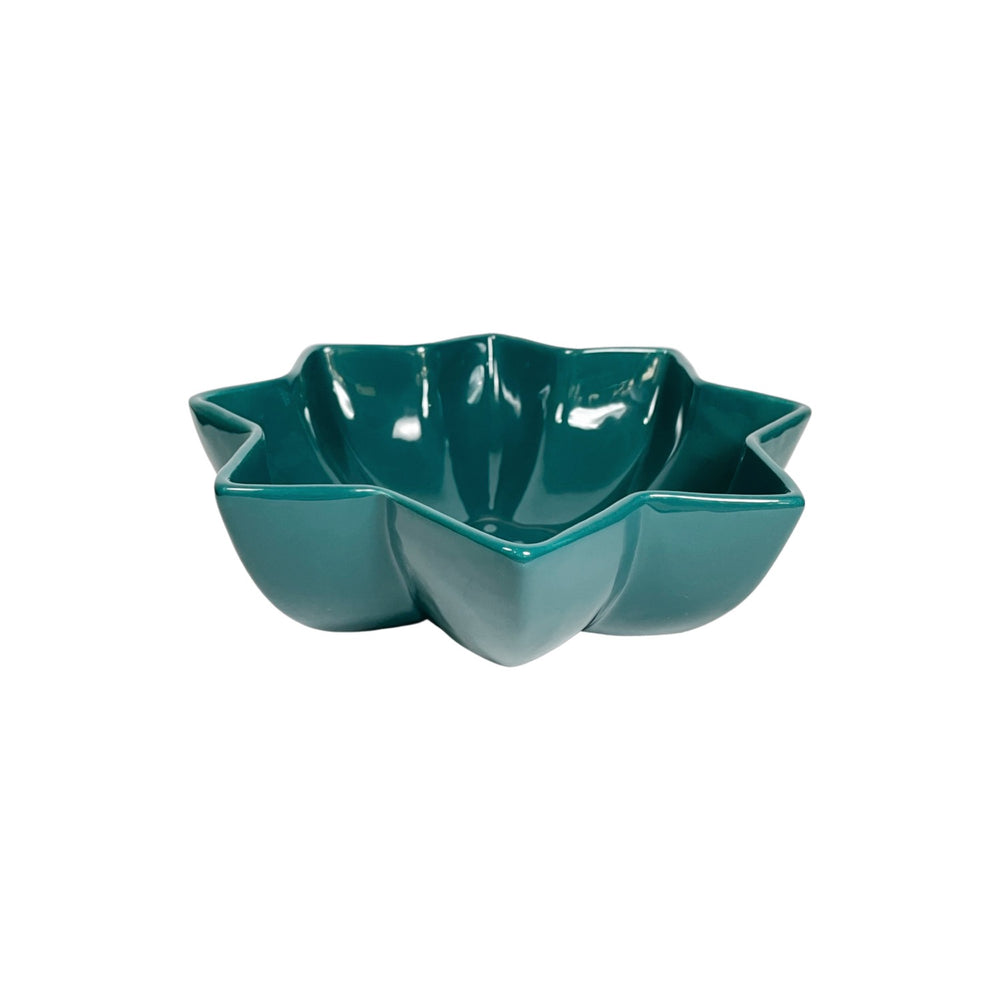 Teal Ceramic Salad Bowl, Decorative Serving Dish