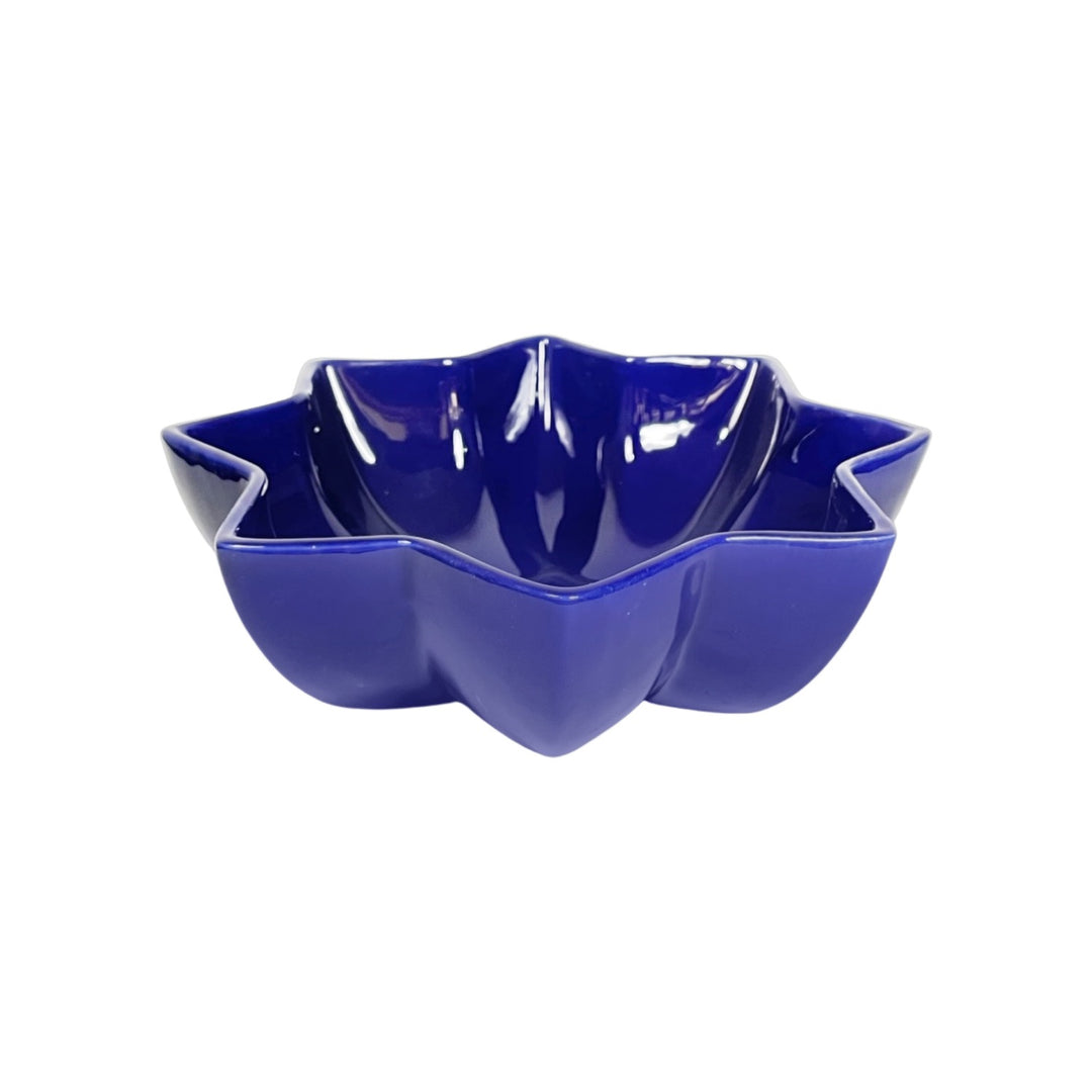 Star-Shaped Blue Salad Bowl, Handcrafted Ceramic Serveware