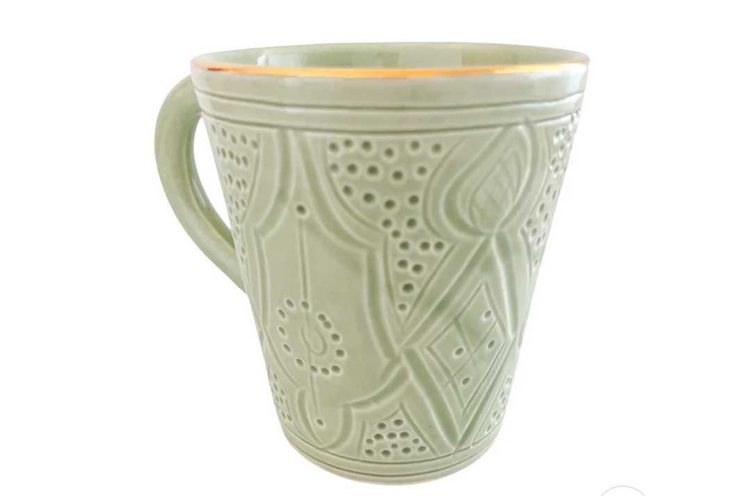 Handcrafted Green Ceramic Mug