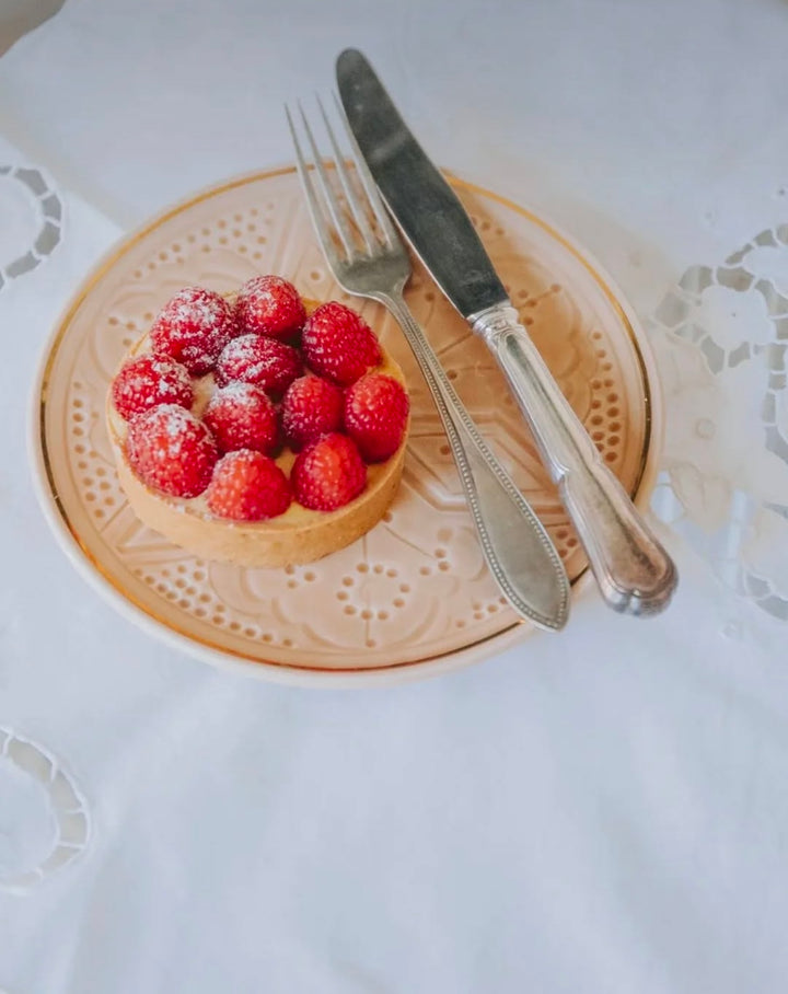 Handcrafted Beige Ceramic Dinner Plate