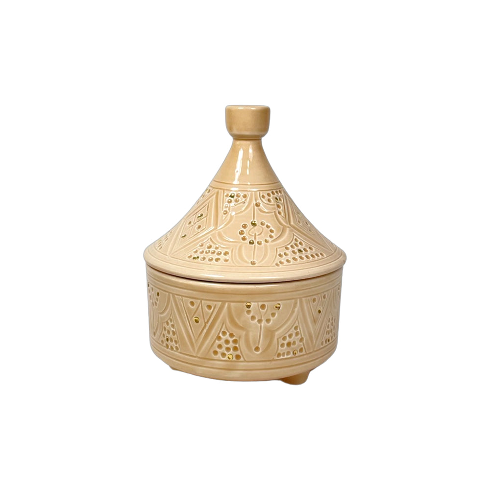 Handcrafted Moroccan Scented Candle in Tajine Holder, Unique Tajine-Shaped Ceramic Candle, Moroccan Decor