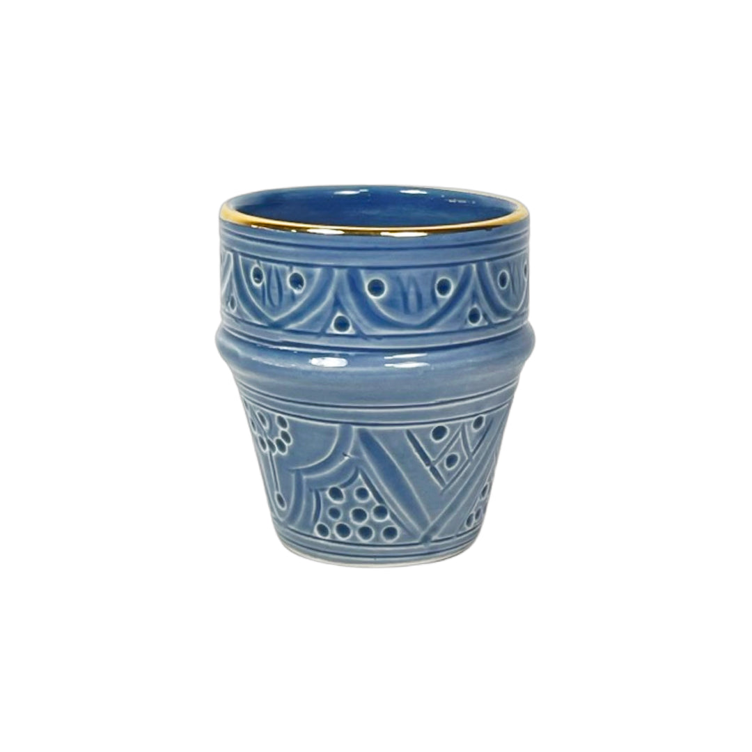 Handmade Moroccan Ceramic Nespresso Cup - Elegant Blue Espresso Cup