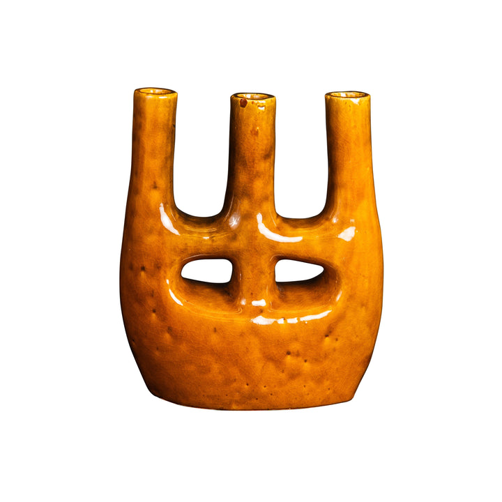 Abstract Orange Ceramic Vase