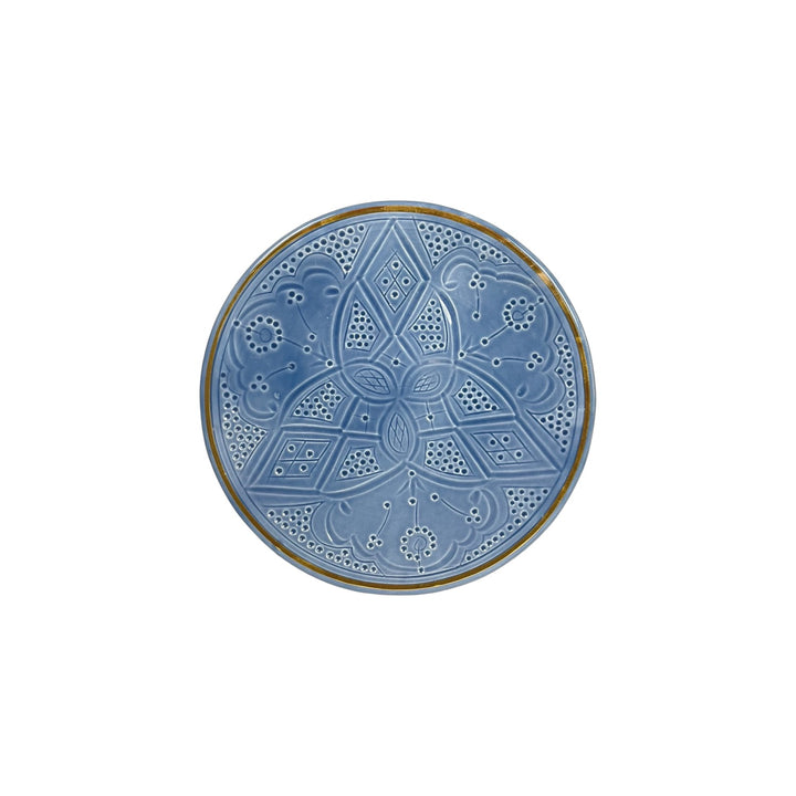 Handcrafted Blue Ceramic Dinner Plate, Moroccan Dinnerware, Unique Ceramic Plate