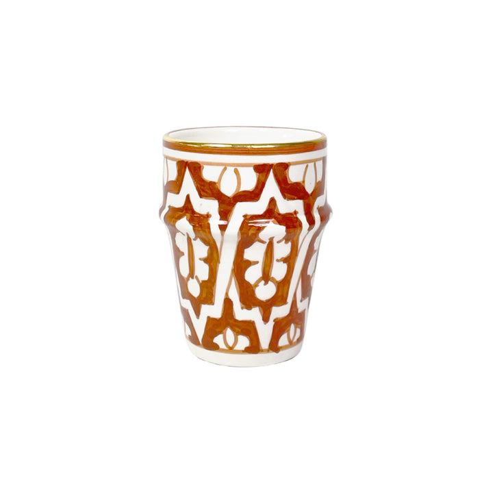 Moroccan Ceramic Tumbler – Hand-Painted with Gold Rim