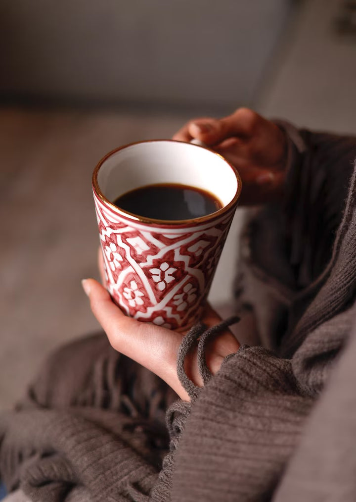 Moroccan Hand-Painted Ceramic Coffee Mug
