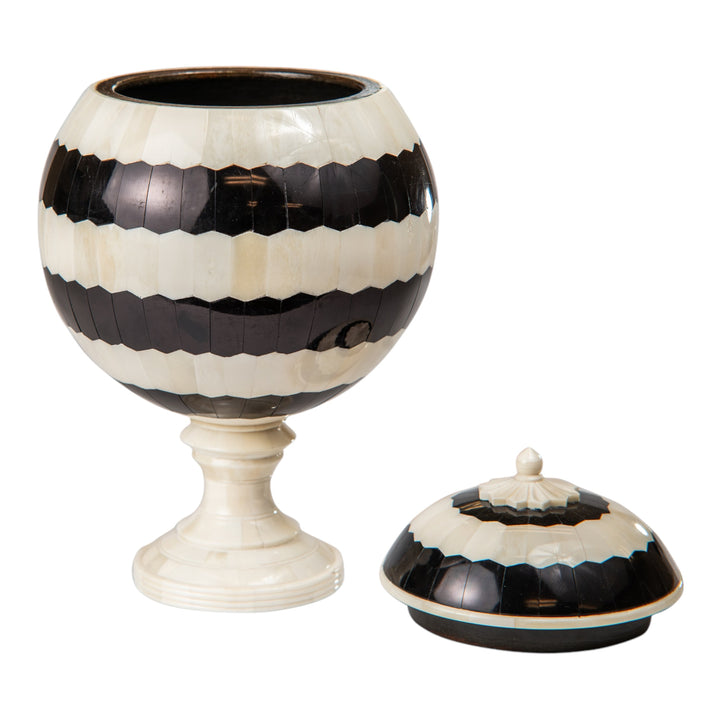 Bone Inlay Striped Jar