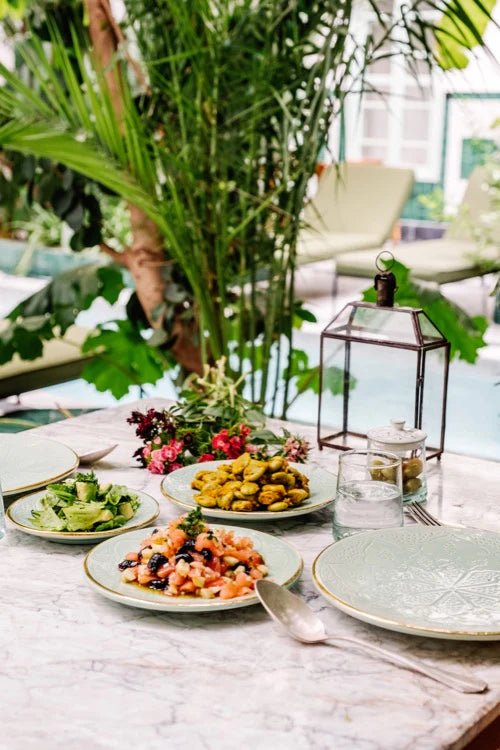 Handcrafted Green Ceramic Dinner Plate