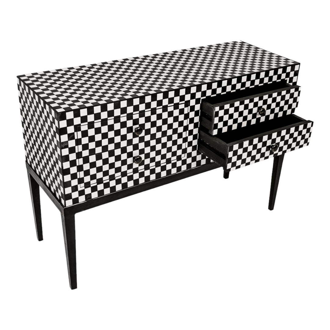 Monochrome Mosaic 4 Drawer Dresser