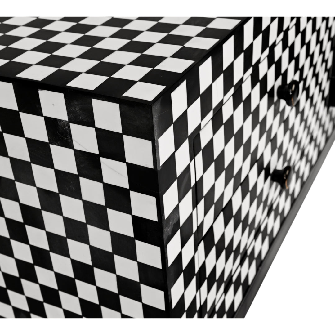 Monochrome Mosaic 4 Drawer Dresser