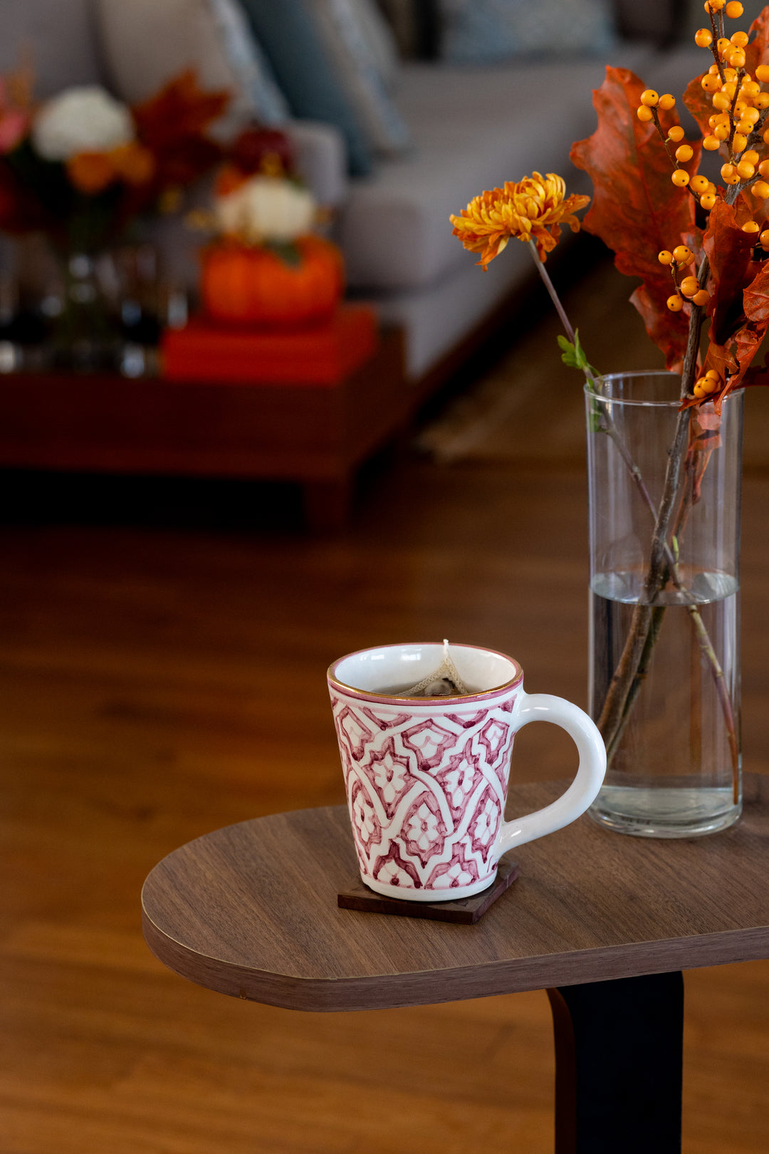 Handmade Moroccan Ceramic Mug – Hand-Painted Coffee Mug with Gold Rim