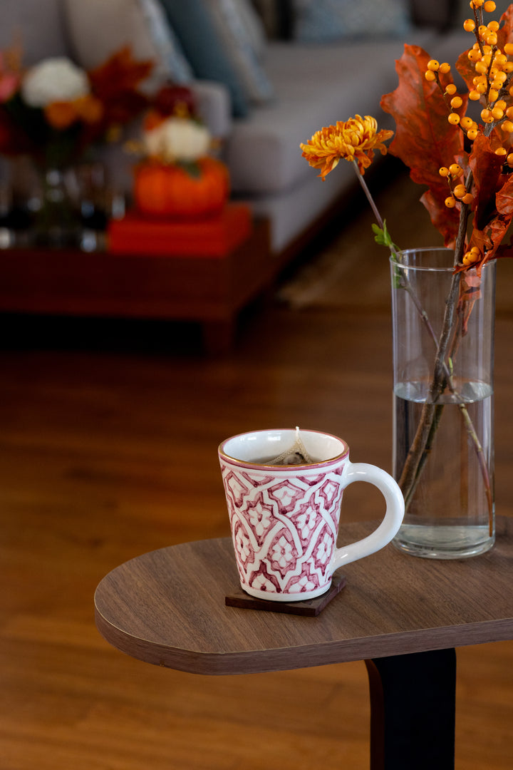 Handmade Moroccan Ceramic Mug – Hand-Painted Coffee Mug with Gold Rim