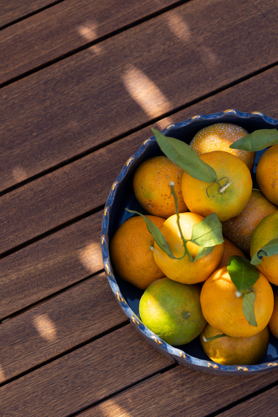 Stoneware Scalloped Edge Bowl - Blue
