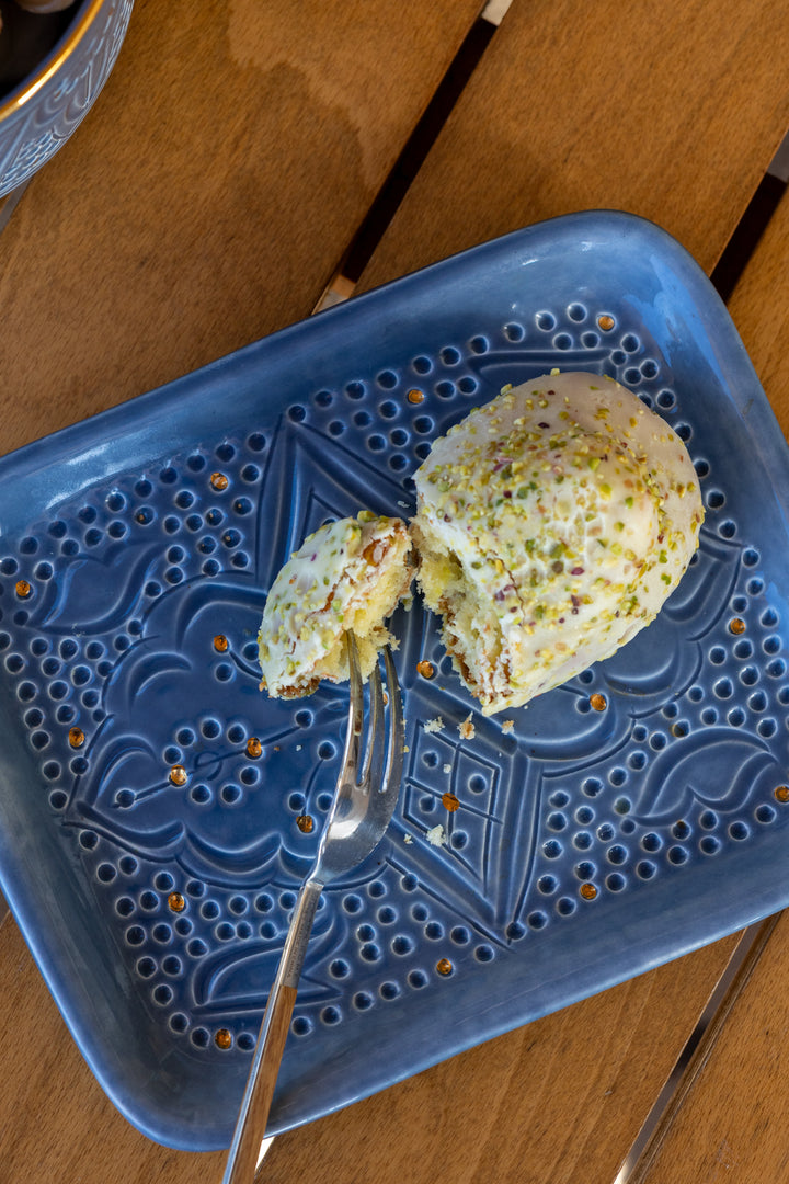 Blue Moroccan Ceramic Tray – Decorative Serving Dish