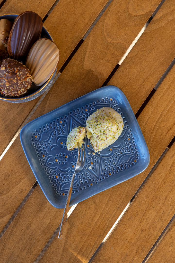 Blue Moroccan Ceramic Tray – Decorative Serving Dish