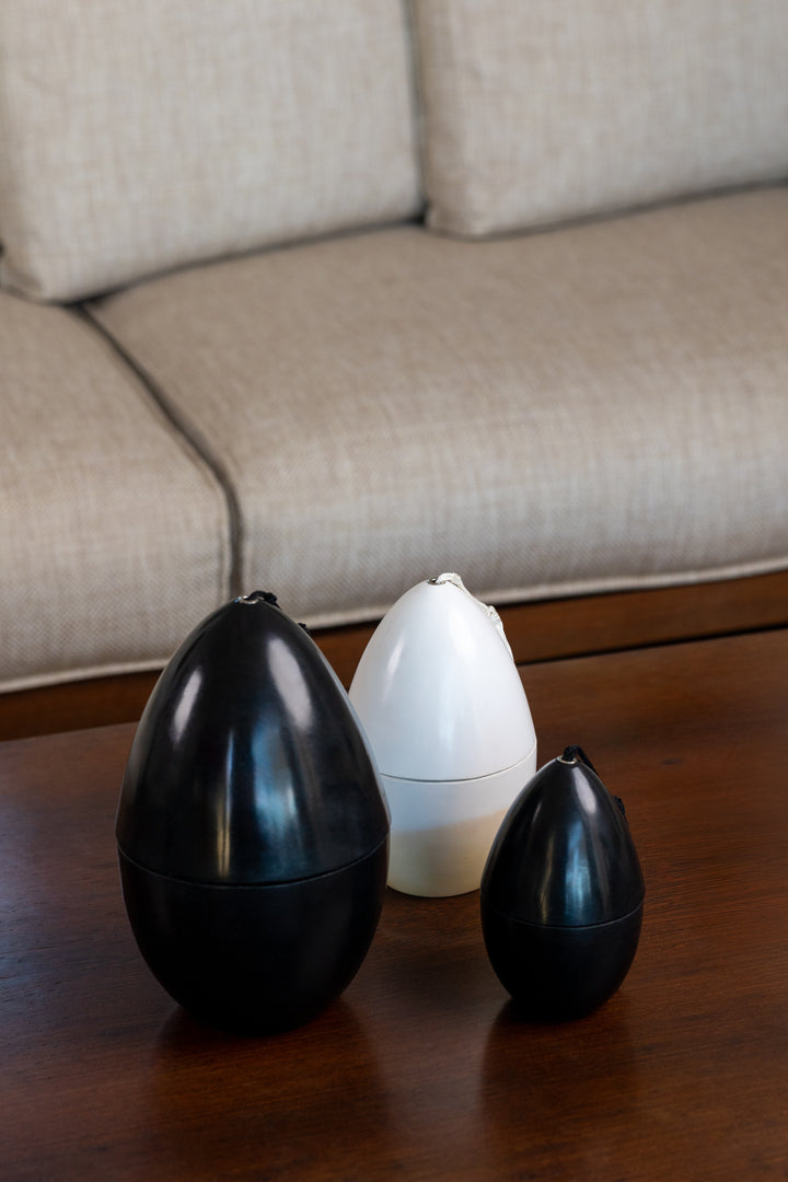 Black Moroccan Egg-Shaped Container Candle