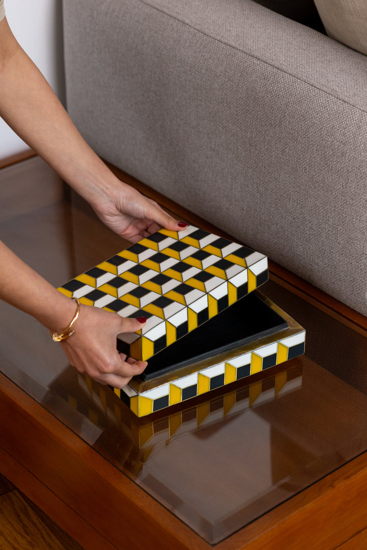 Colorful Moroccan Pattern Bone Inlay Box