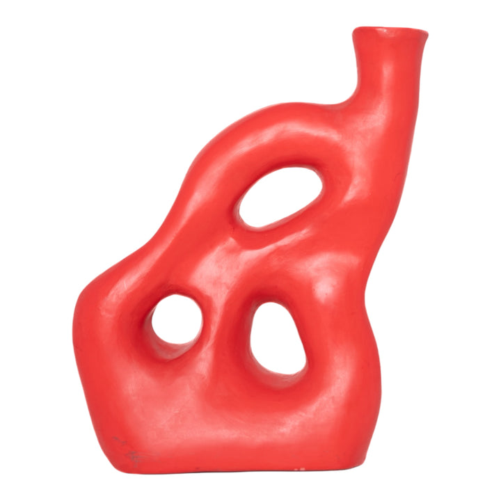 Unique Red Abstract Vase for Modern Home Decor