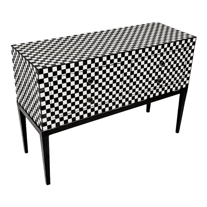 Monochrome Mosaic 4 Drawer Dresser