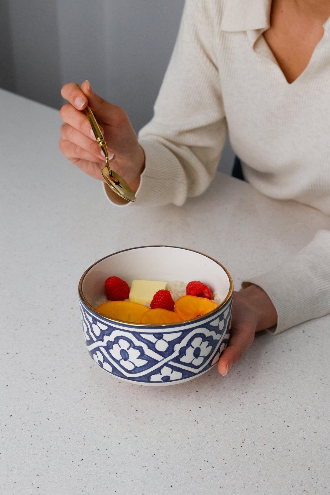 Moroccan Hand-Painted Ceramic Bowl