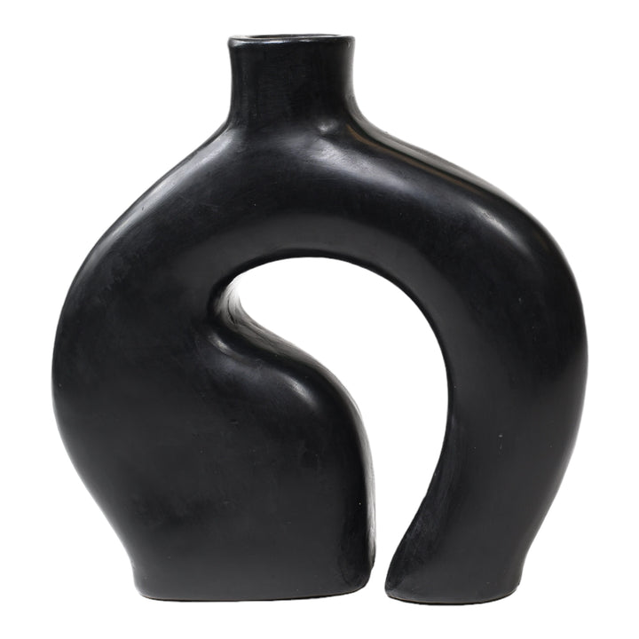 Serene Arc Black Vase