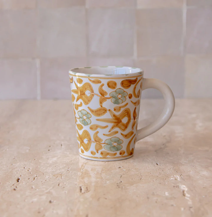 Hand Painted Moroccan Floral Mug