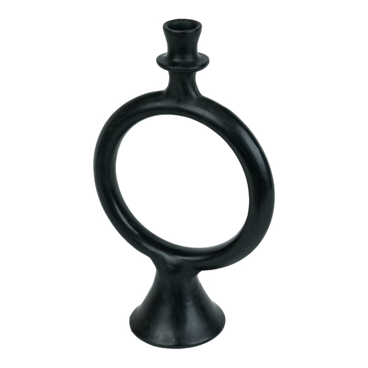 Black Pottery Candle Rest