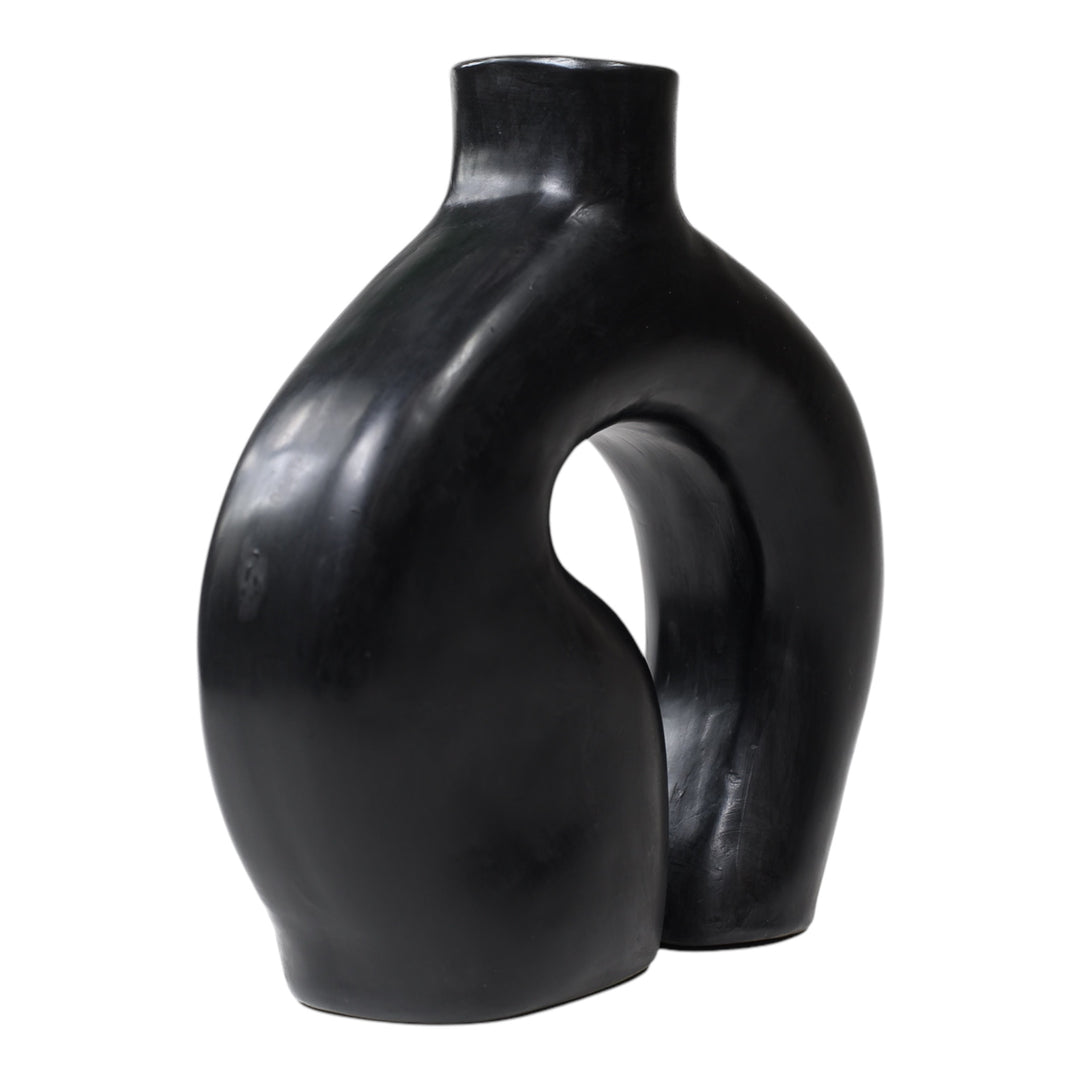 Serene Arc Black Vase