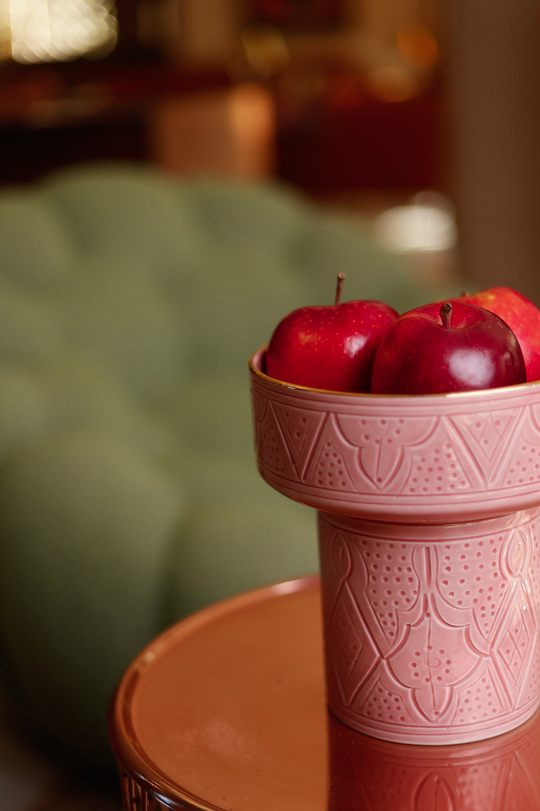 Footed Moroccan Fruit Bowl – Ceramic Centerpiece