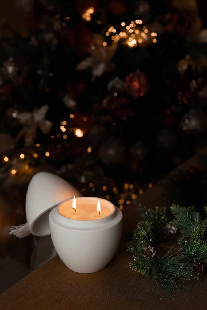 Moroccan Scented Egg Candle – Handcrafted Tadelakt Decorative Candle