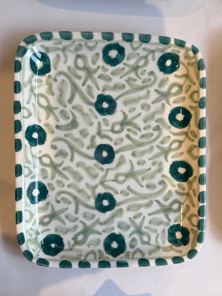 Moroccan Floral Ceramic Rectangular Tray