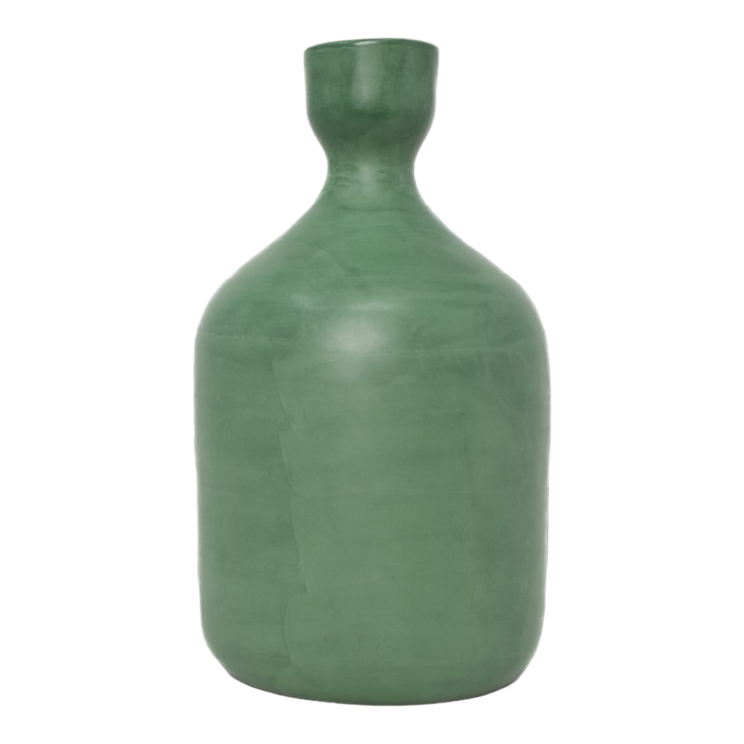 Green Ceramic Bottle Vase - Front View
Handmade Green Ceramic Bottle Vase - Side View
Elegant Green Bottle Vase - Minimalist Decor
Green Vase - Ideal for Modern Home Decor