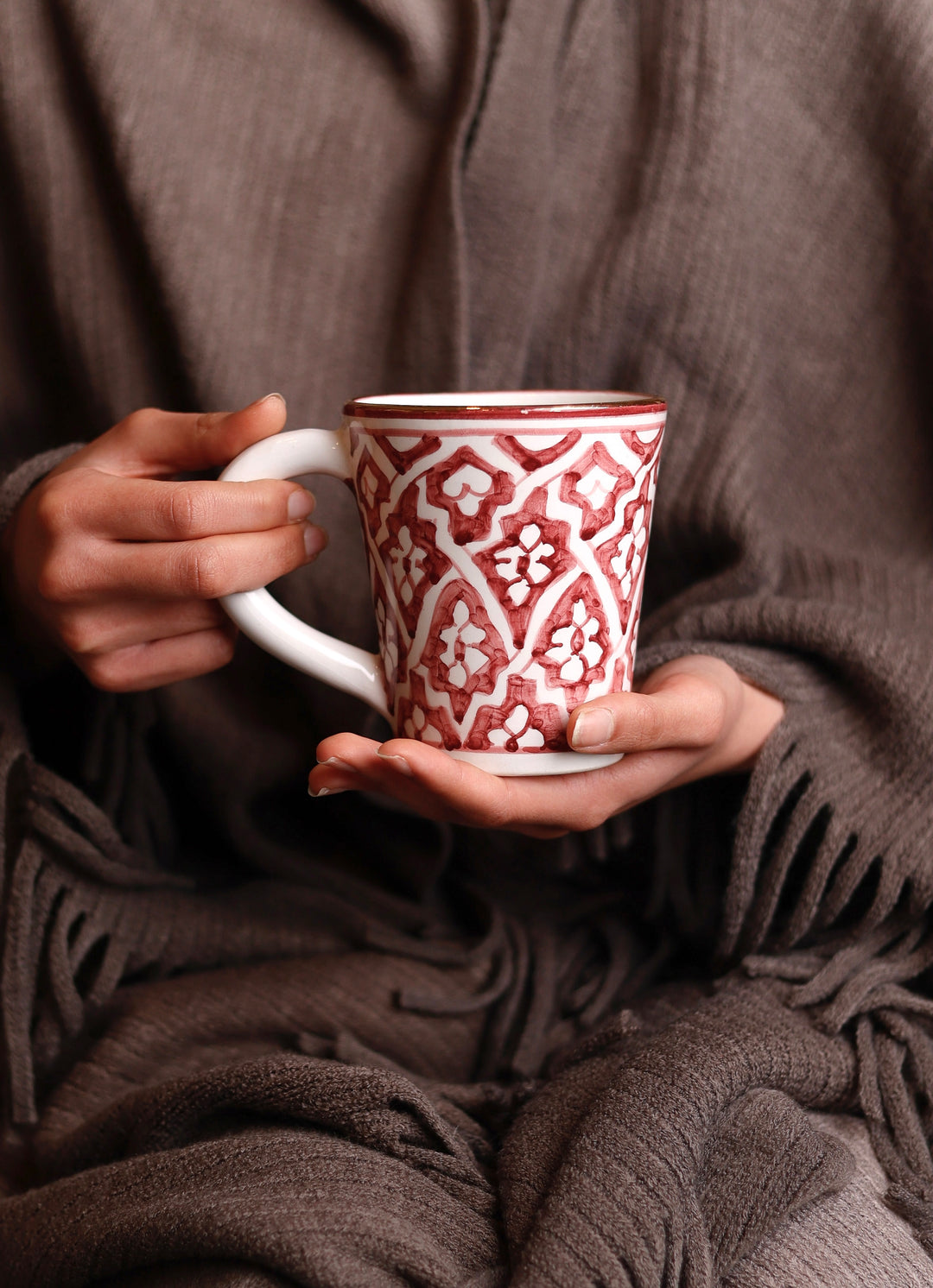 Moroccan Hand-Painted Ceramic Coffee Mug