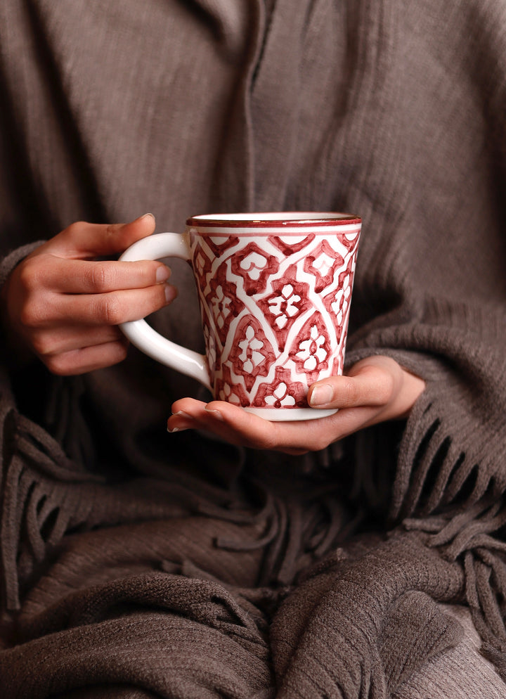 Moroccan Hand-Painted Ceramic Coffee Mug