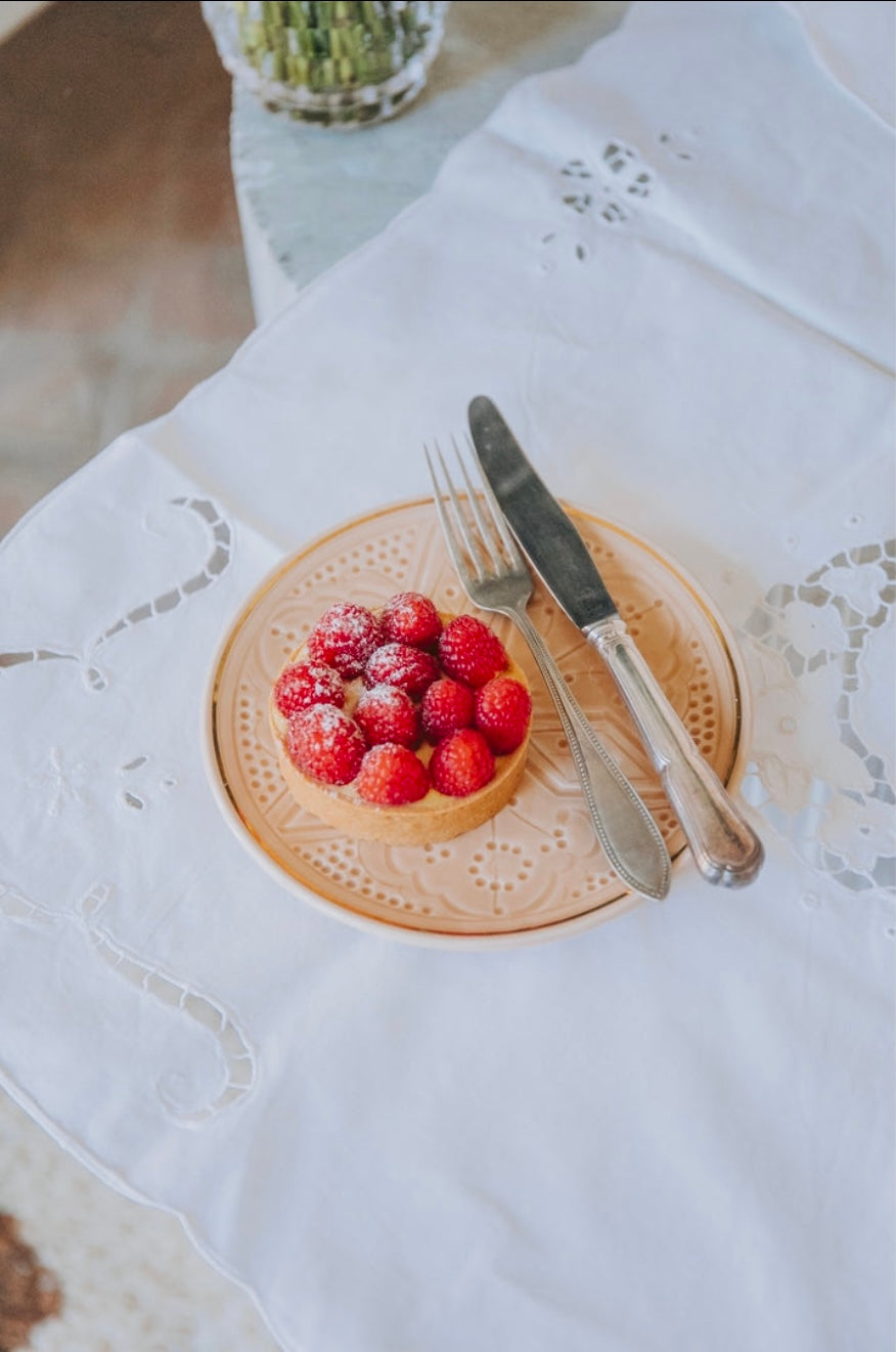 Handcrafted Beige Ceramic Dinner Plate