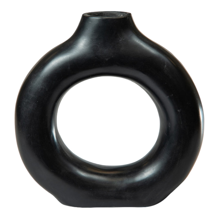 Earthy Elegance Ceramic Black Vase