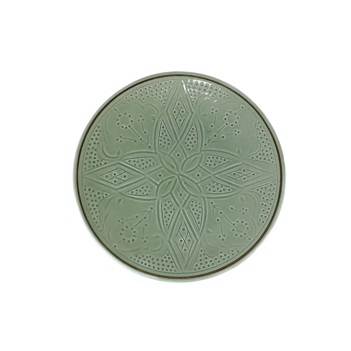 Handcrafted Green Ceramic Dinner Plate